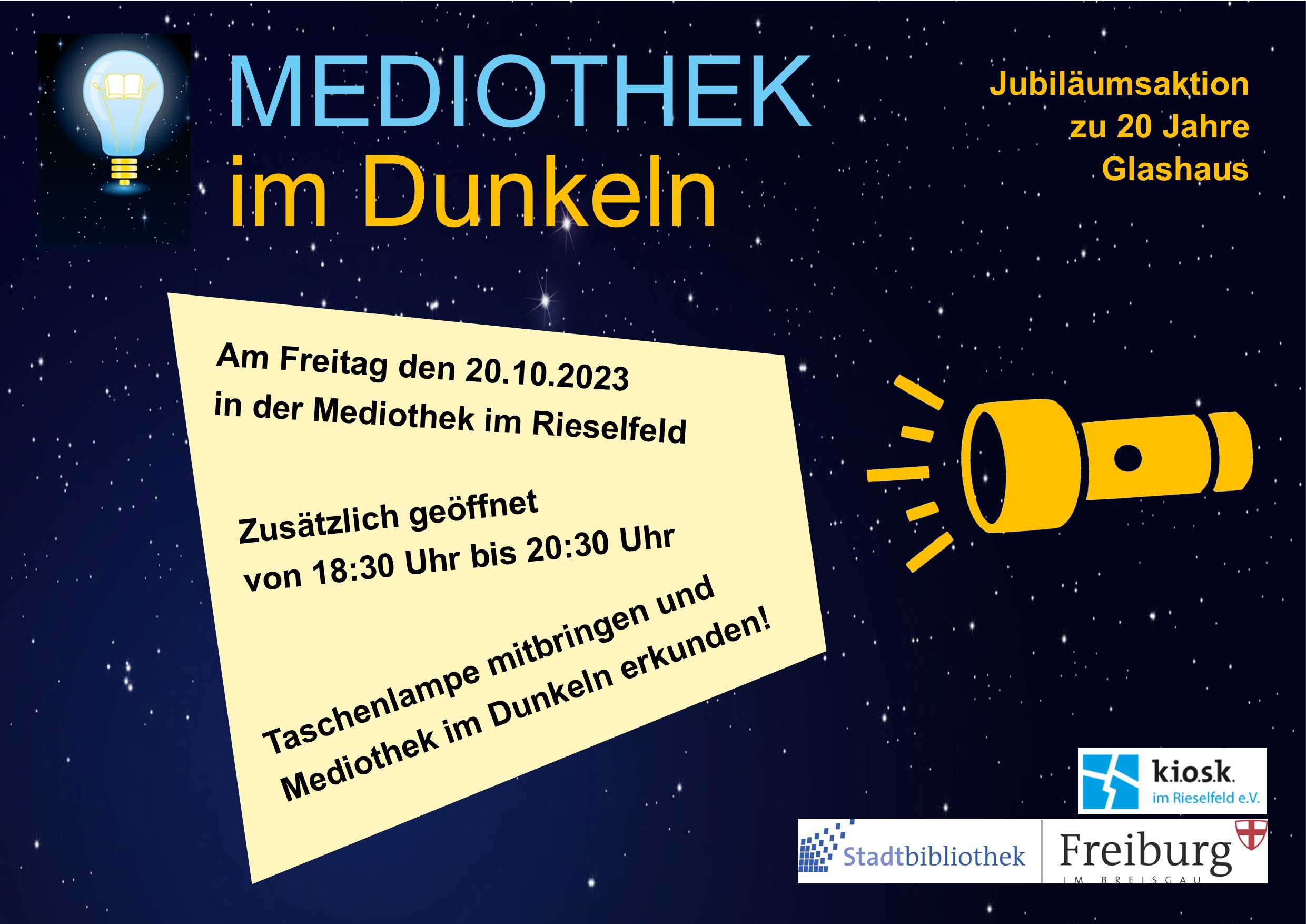Bibliothek im Dunkeln Plakat