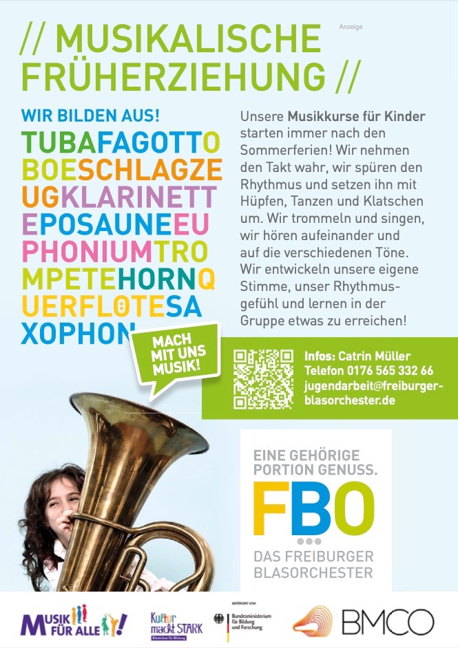 Anzeige des Freiburger Blasorchesters