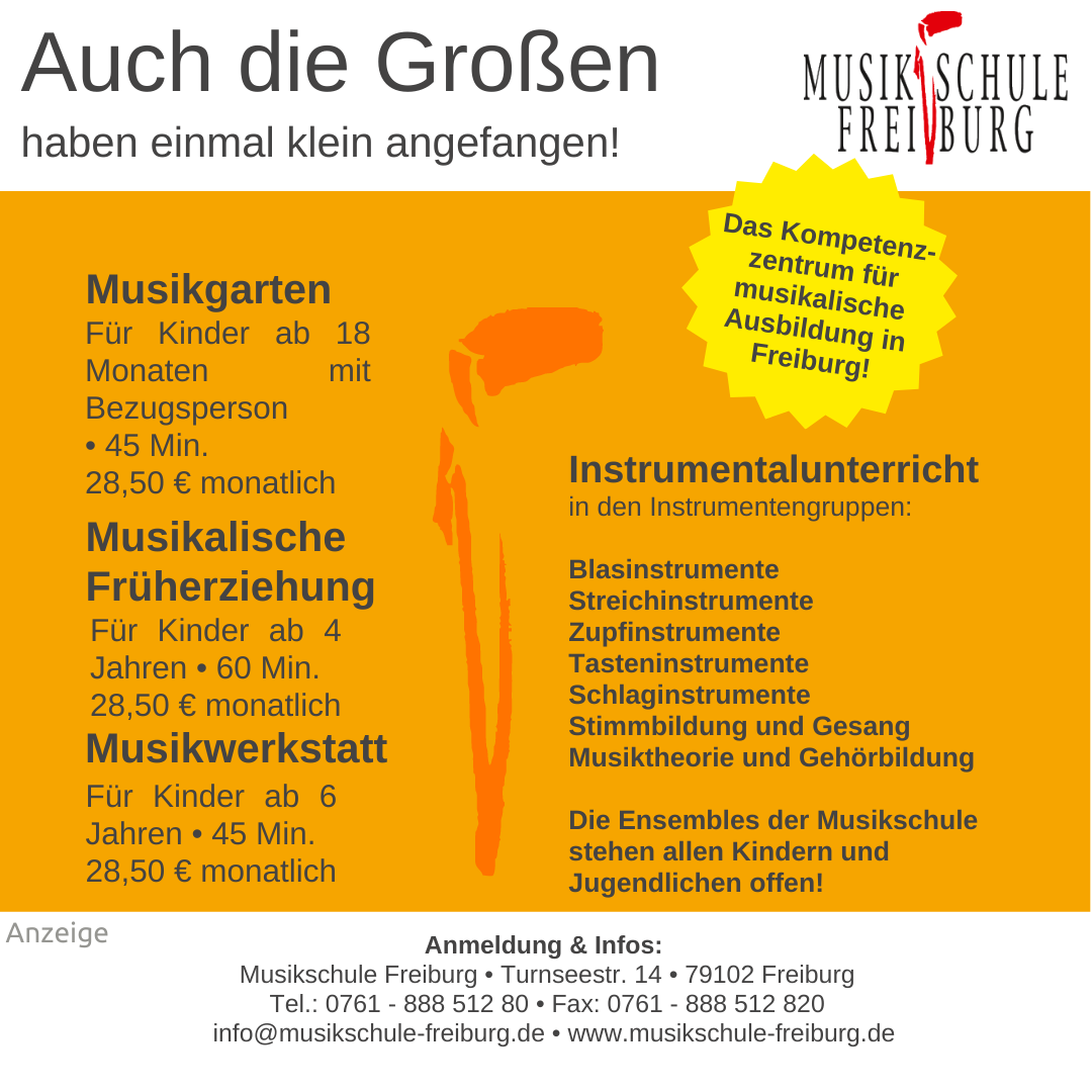 Musikschule Freiburg Anzeige