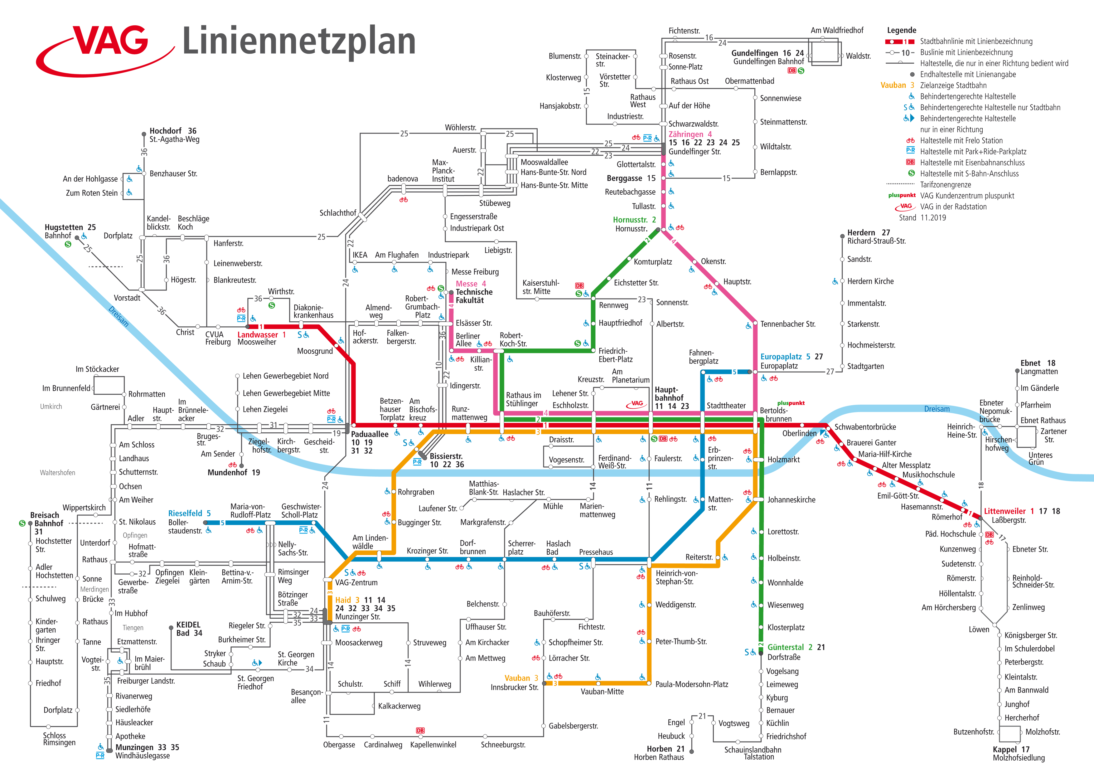 Liniennetzplan Freiburg11 2019
